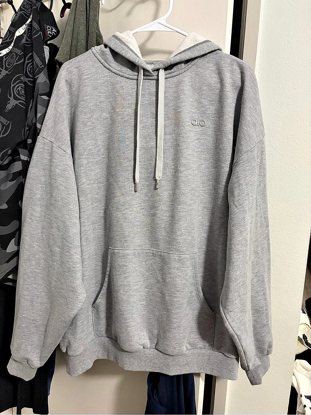 Alo Yoga Accolade Hoodie Gray Pullover sz XL extra-large